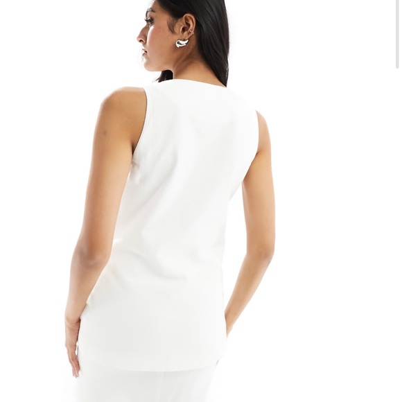 4th & Reckless linen look longline Vest 6 - Picture 5 of 13